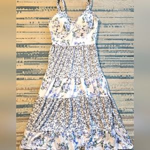 Super soft flowing floral Midi dress womens